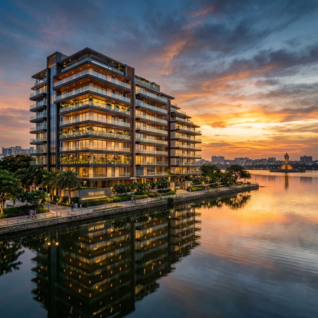 Lakeside luxury apartments rendering